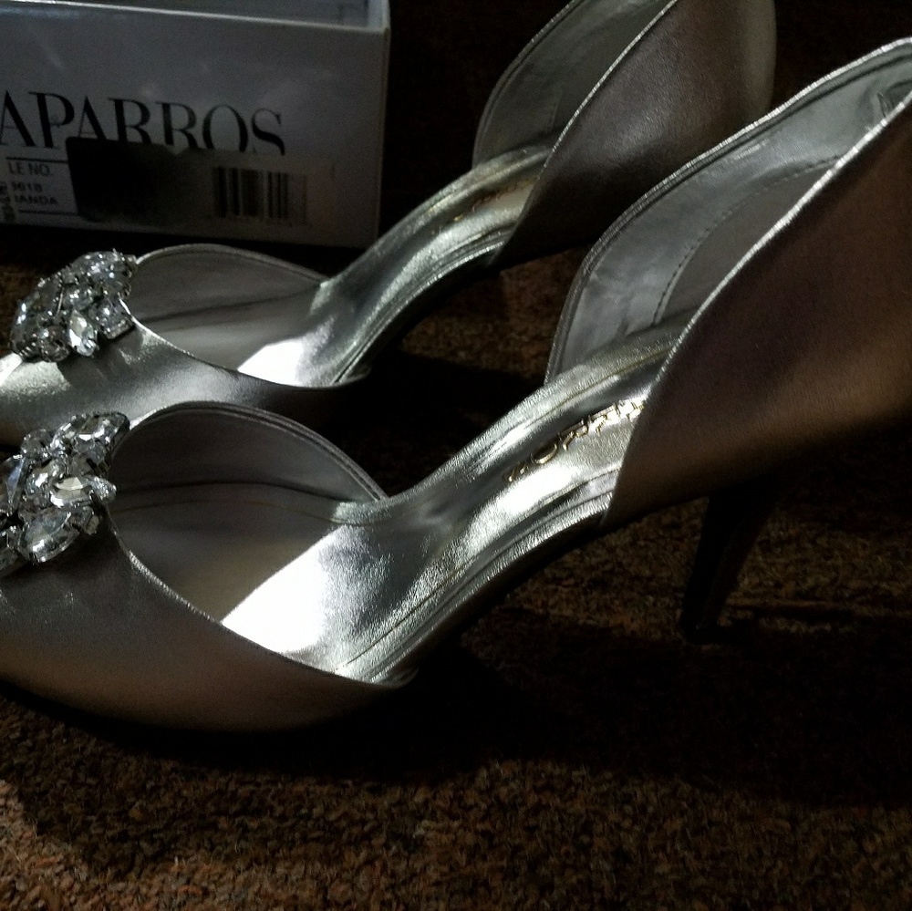 Caparros Silver Metallic Heels